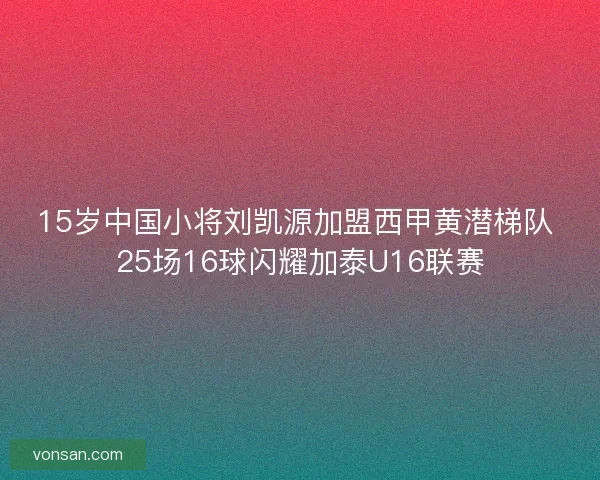 15歲中國(guó)小將劉凱源加盟西甲黃潛梯隊(duì) 25場(chǎng)16球閃耀加泰U16聯(lián)賽