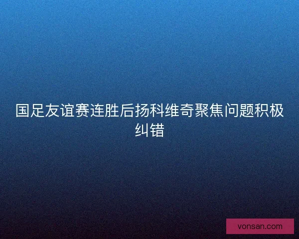 国足友谊赛连胜后扬科维奇聚焦问题积极纠错 国足友谊赛连胜后扬科维奇聚焦问题积极纠错